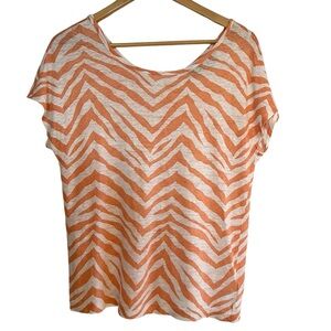 Tahari linen sleeveless boxy fit top with back buttons Sz S excellent condition